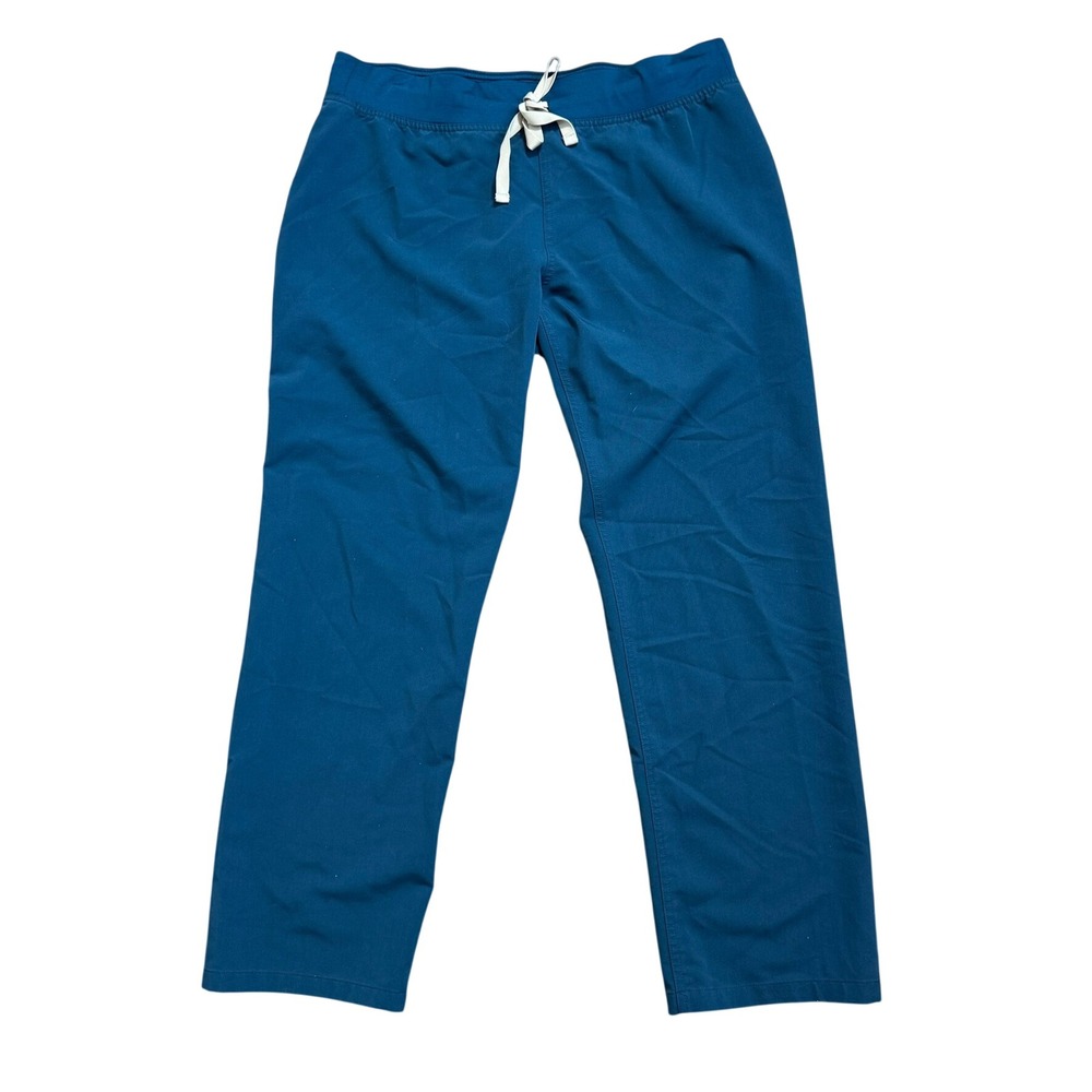 FIGS Women's Medium Petite Teal Livingston High-Rise Straight-Leg Scrub Pants